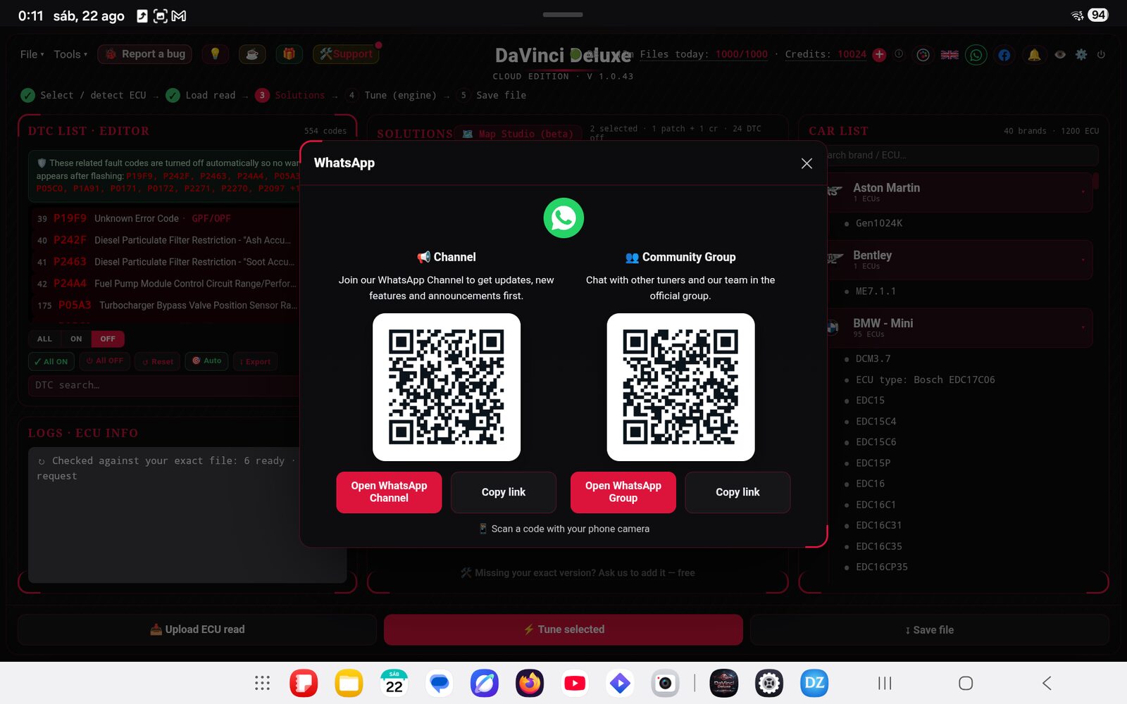 DaVinci Deluxe on Android 14