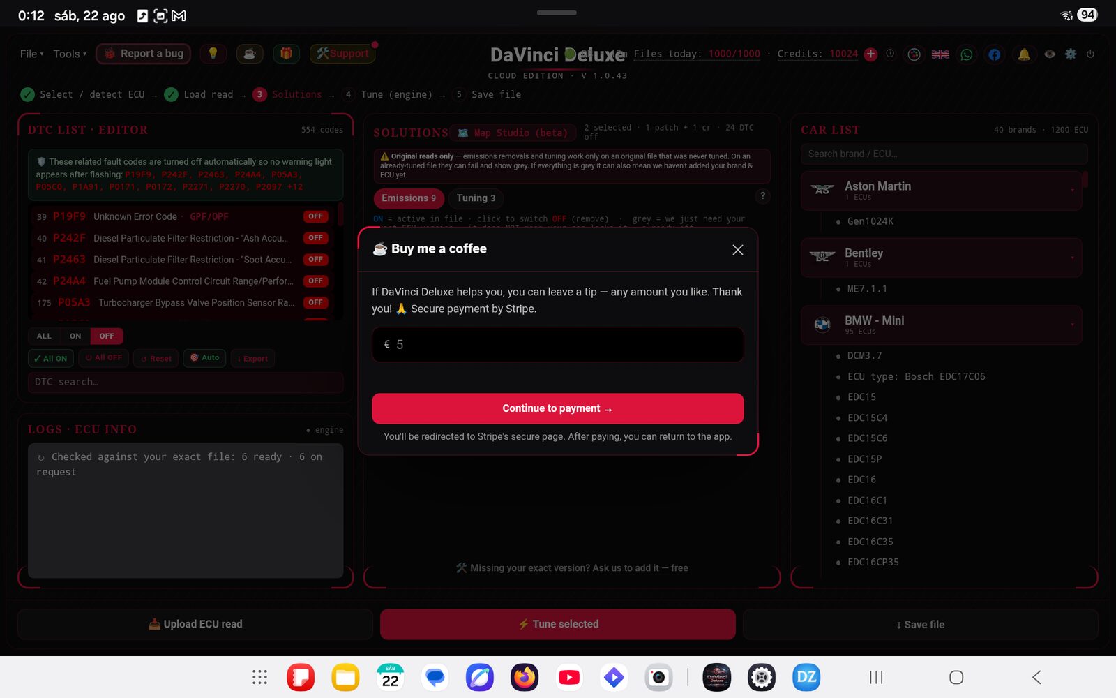 DaVinci Deluxe on Android 16