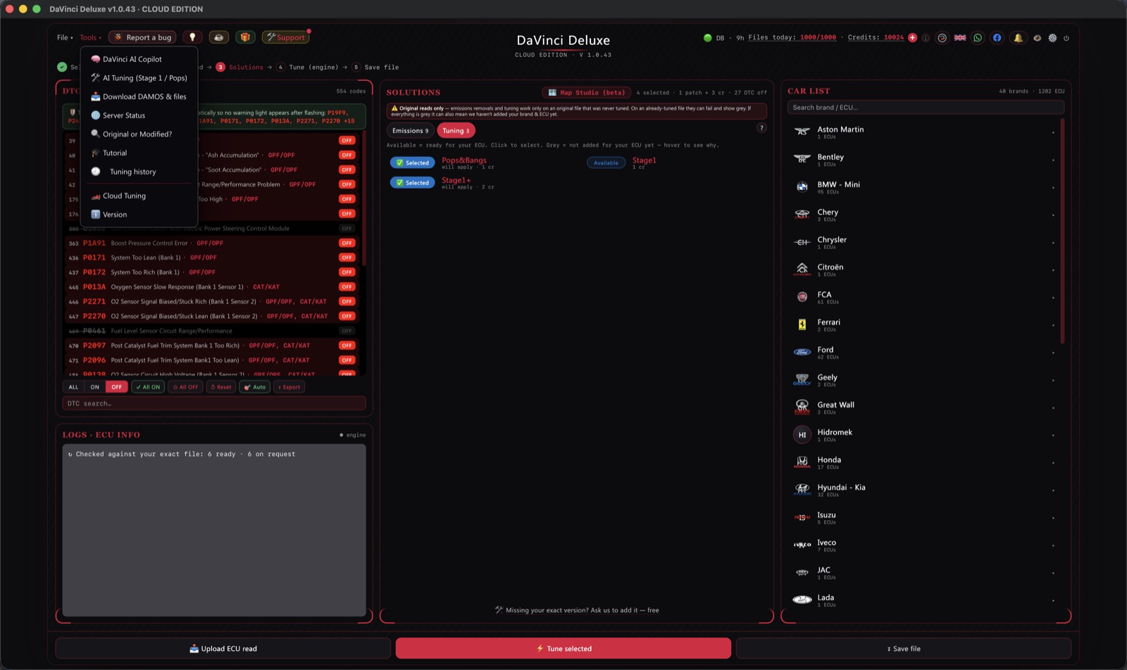 DaVinci Deluxe on macOS 16